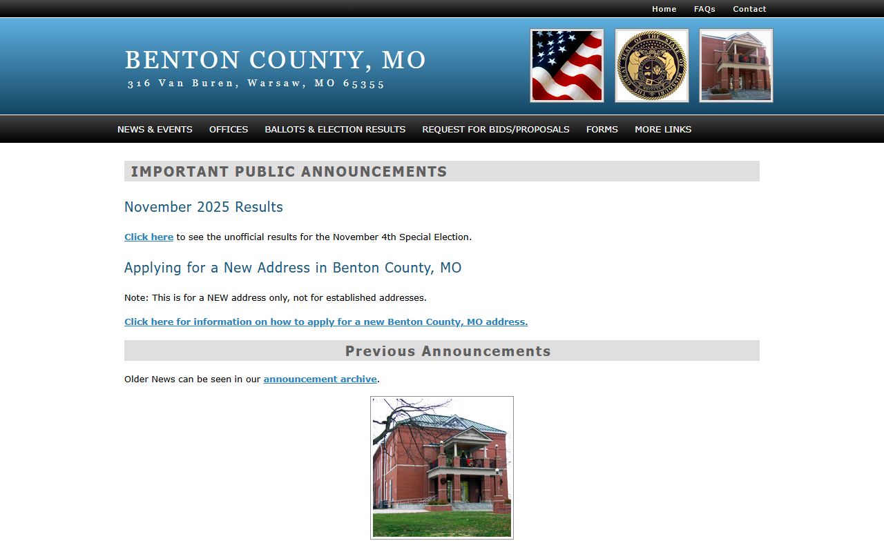 Benton County official website for unclaimed money searches