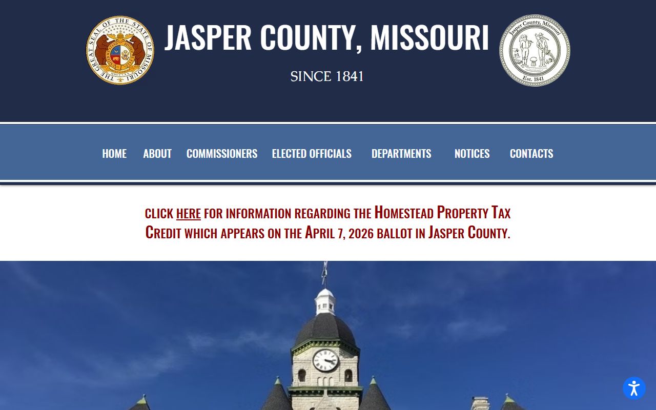 Jasper County official government website for unclaimed money information