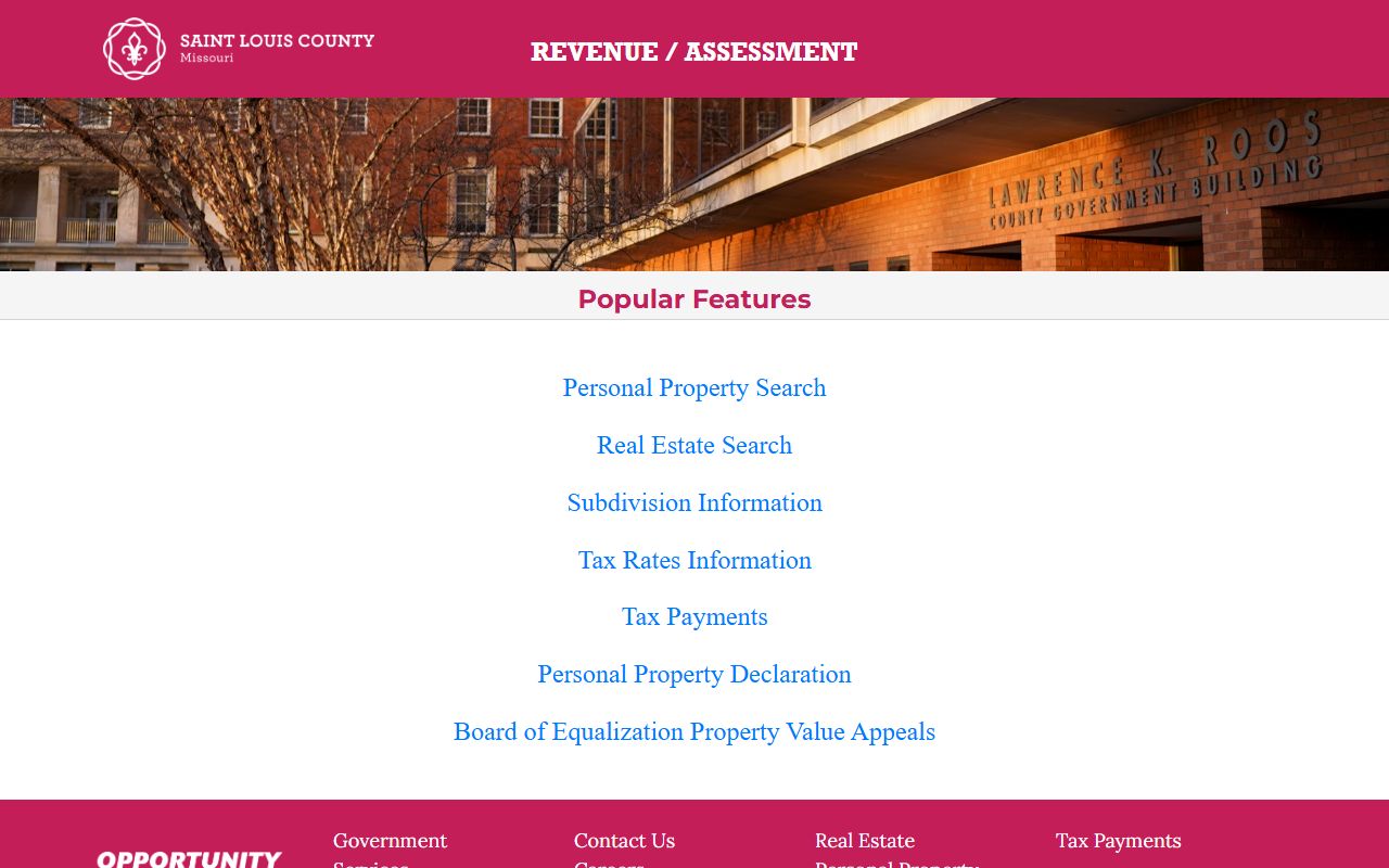 St. Louis County revenue department for unclaimed money inquiries